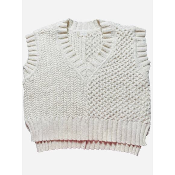 Altar'd State Jackets & Blazers - Altar'd State Oversized Ivory Cable Knit Vest - Boho Preppy - Size S